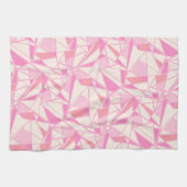 Geometrisch patroon abstracte kleur roze theedoek (Horizontaal)