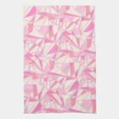 Geometrisch patroon abstracte kleur roze theedoek (Verticaal)
