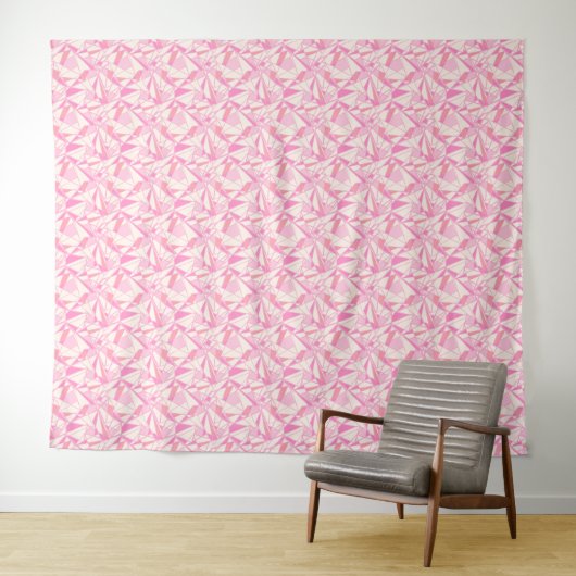 Geometrisch patroon abstracte kleur roze wandkleed (In Situ (horizontaal))