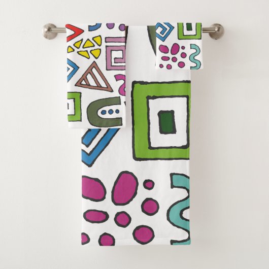 Geometrisch patroon abstracte ontwerpen modern bad handdoek (Insitu)