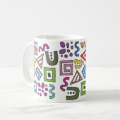 Geometrisch patroon abstracte ontwerpen modern koffiemok (Voorkant links)