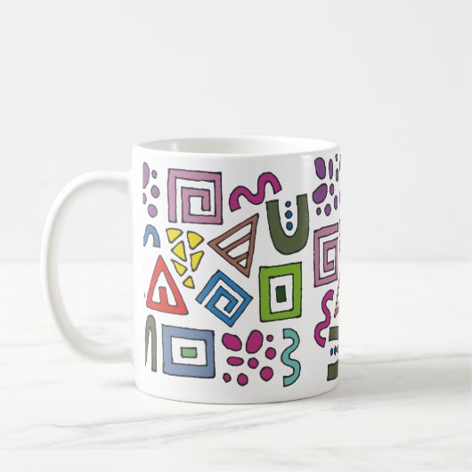 Geometrisch patroon abstracte ontwerpen modern koffiemok (Links)