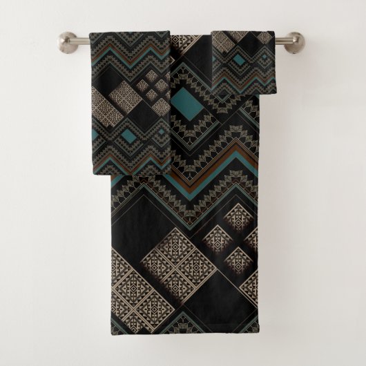 Geometrisch patroon bad handdoek (Insitu)