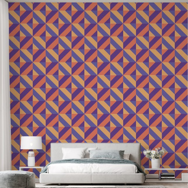 Geometrisch patroon behang (Slaapkamer)