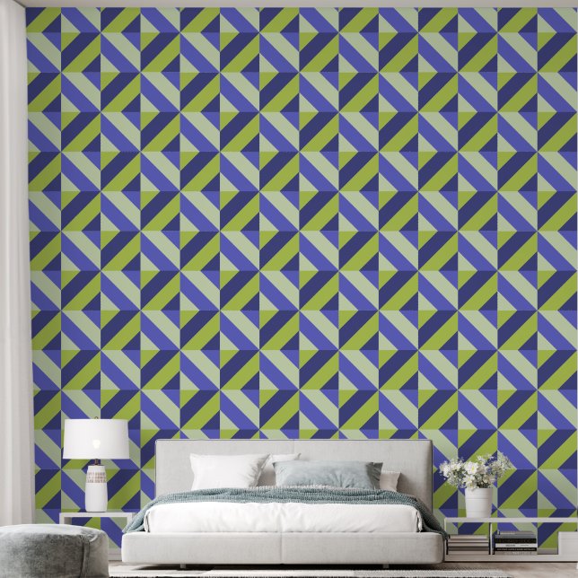 Geometrisch patroon behang (Slaapkamer)