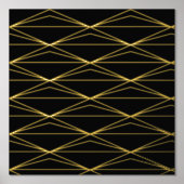 Geometrisch Patroon Black Gold Folie Afdrukken (Voorkant)
