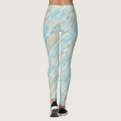 Geometrisch patroon blauw-beige leggings (Achterkant)