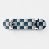Geometrisch patroon Blauw Zilver Skateboard (Horizontaal)
