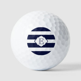 Geometrisch patroon blauwe en witte strepen golfballen