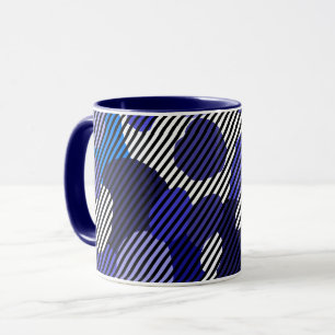 Geometrisch patroon blauwe tinten mok