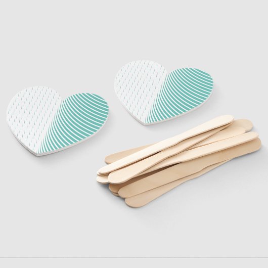 Geometrisch Patroon Blauwgroen Blue White Abstract Handwaaier (Niet-gemonteerd)