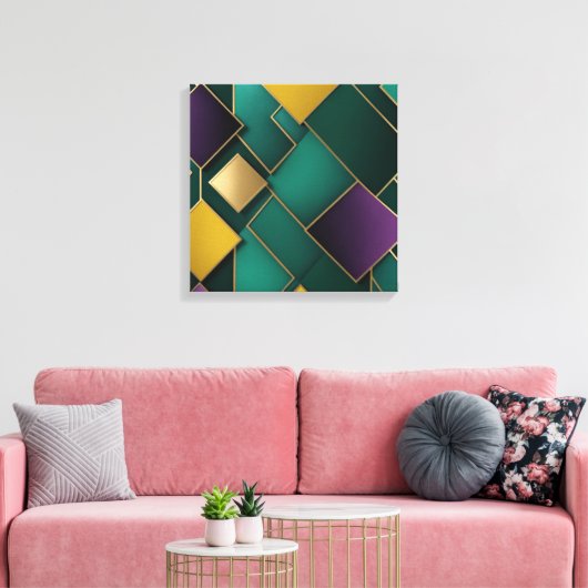Geometrisch patroon canvas afdruk (Insitu (Woonkamer))