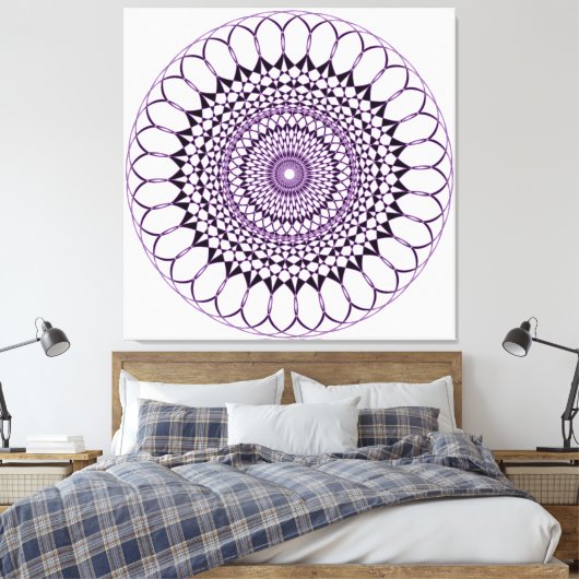 Geometrisch patroon canvas afdruk (Insitu (Slaapkamer))