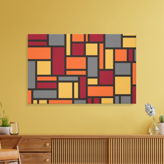 Geometrisch Patroon canvas afdrukken (Insitu (Woonkamer))