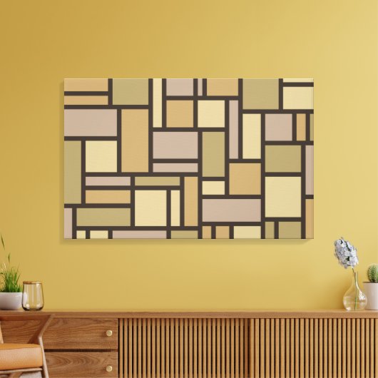 Geometrisch Patroon canvas afdrukken (Insitu (Woonkamer))