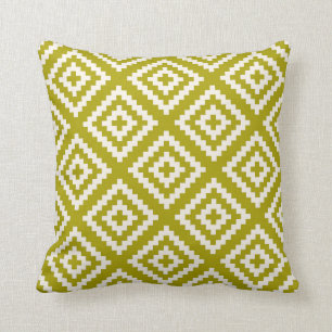 Geometrisch Patroon Chartreuse Green Kussen