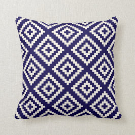 Geometrisch patroon Cobalt Blue Kussen