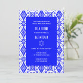 Geometrisch patroon Custom Photo Bat Bar Mitswa Kaart (Staand voorkant)