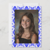 Geometrisch patroon Custom Photo Bat Bar Mitswa Kaart (Achterkant)