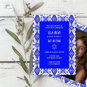 Geometrisch patroon Custom Photo Bat Bar Mitswa Kaart