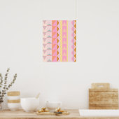 Geometrisch patroon Cute Roze en Pastel Colors Poster (Keuken)