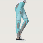 Geometrisch patroon Driehoeken Blauw Turquoise Gra Leggings (Rechts)
