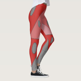 Geometrisch patroon Driehoeken Ovalen Zwart Rood G Leggings