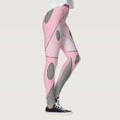 Geometrisch patroon Driehoeken Ovals Roze Grijs Gr Leggings (Rechts)