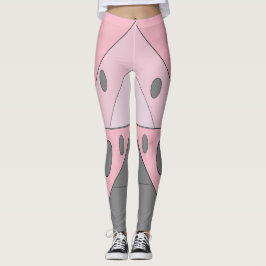 Geometrisch patroon Driehoeken Ovals Roze Grijs Gr Leggings