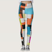 Geometrisch patroon en kleurrijk leggings (Voorkant)