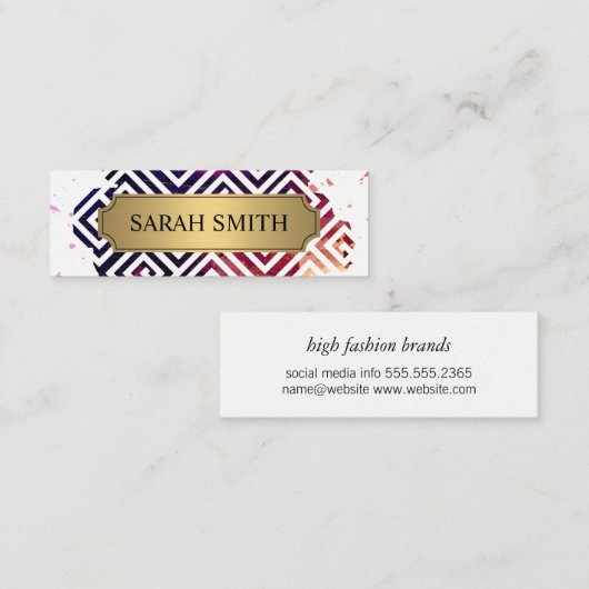 Geometrisch patroon / Expressief Mini Visitekaartje (Voorkant / Achterkant)