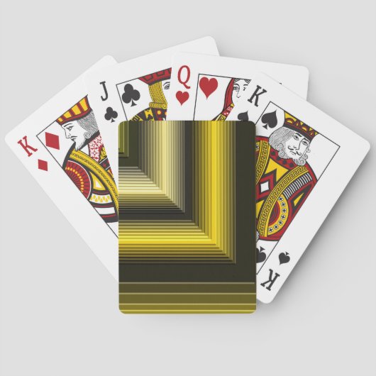 geometrisch patroon geel zwart speelkaarten (Achterkant)