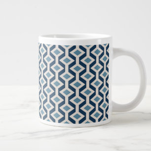 Geometrisch patroon geïnspireerd door het atoomtij grote koffiekop