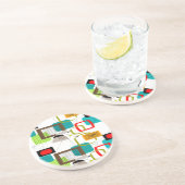 Geometrisch patroon, geïnspireerd op atoomstraling zandsteen onderzetter (Zijkant)