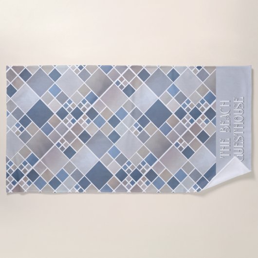Geometrisch Patroon Gepersonaliseerd Guesthouse Strandlaken (Voorkant)