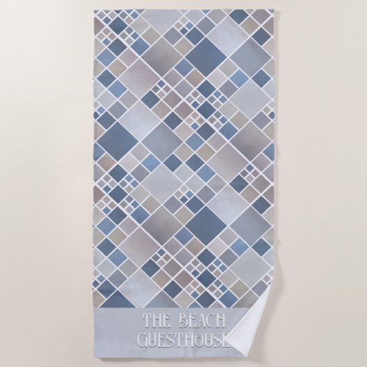 Geometrisch Patroon Gepersonaliseerd Guesthouse Strandlaken (Voorkant)