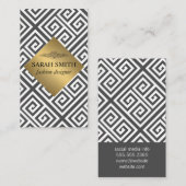 Geometrisch patroon / Goud metaal Visitekaartje (Voorkant / Achterkant)