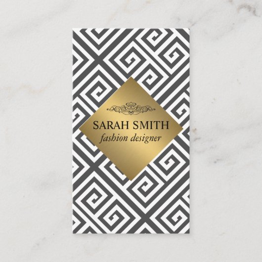 Geometrisch patroon / Goud metaal Visitekaartje (Voorkant)