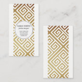 Geometrisch patroon / Goud metaal Visitekaartje (Voorkant / Achterkant)