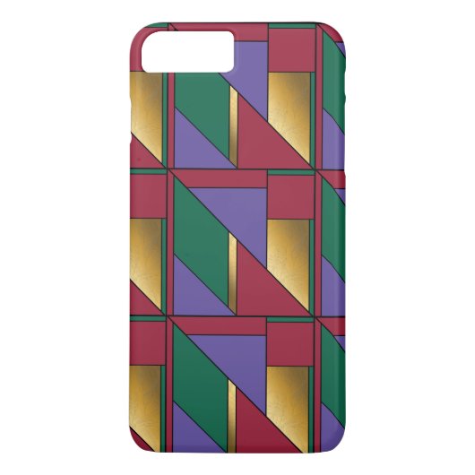 Geometrisch patroon goud paars groen rood Case-Mate iPhone case (Achterkant)