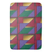 Geometrisch patroon Goud Paarse Groen Rood Badmat (Voorkant Verticaal)