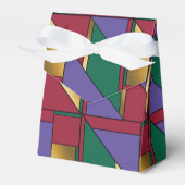 Geometrisch patroon Goud Paarse Groen Rood Bedankdoosjes (Voorkant Zijde)