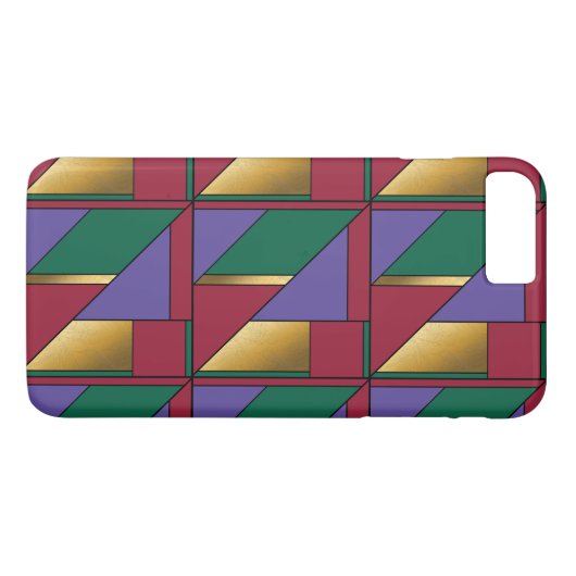 Geometrisch patroon Goud Paarse Groen Rood Case-Mate iPhone Case (Achterkant (Horizontaal))