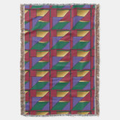 Geometrisch patroon Goud Paarse Groen Rood Deken (Voorkant Verticaal)