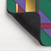 Geometrisch patroon Goud Paarse Groen Rood Muismat (Hoek)