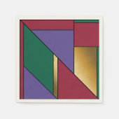 Geometrisch patroon Goud Paarse Groen Rood Servet (Voorkant)