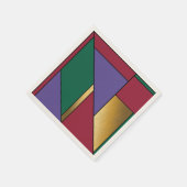 Geometrisch patroon Goud Paarse Groen Rood Servet (Hoek)