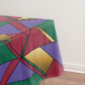 Geometrisch patroon Goud Paarse Groen Rood Tafelkleed (Voorbeeld)