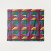 Geometrisch patroon Goud Paarse Groen Rood Wandkleed (Voorkant (horizontaal))