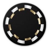 Geometrisch patroon | Goud, wit en zwart Keramische Knop (Voorkant)